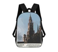 sinyumoney Munich Marienplatz Zaino Scolastico Stampato in 3D, Borse Scolastiche Per Ragazzi E Ragazze, Zaino Per Laptop Per Bambini/studenti/adulti 17inch