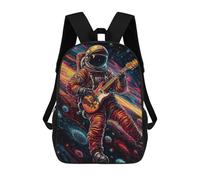 sinyumoney Mushroom Dreamscape - 3 Zaini Casual per bambini, Borse da scuola per adolescenti, ragazze e ragazzi, Zaini per libri, Astronaut In Space Playing Guitar -1, 17"