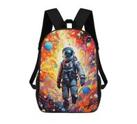 sinyumoney Mushroom Dreamscape - 3 Zaini Casual per bambini, Borse da scuola per adolescenti, ragazze e ragazzi, Zaini per libri, Astronaut In Colorful Space -1, 17"
