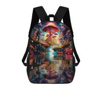 sinyumoney Mushroom Forest Reflection Zaino Per Bambini Stampato in 3D Zaino Scolastico Per Bambini Zaini Da Viaggio Per Bambini Borse Per Libri Ad Alta Capacità Zaino Per Bambini Zainetto 17inch