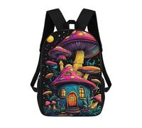sinyumoney Mushroom House Zaino Scolastico Per Bambini, Stampato in 3D, Borsa Scolastica Alla Moda, Borsa Scolastica Casual Per Ragazzi, Studenti Delle Scuole Elementari E Medie 17inch