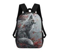 sinyumoney Mystic Kitsune Fox Zaino Scolastico Per Bambini Da 17 Pollici, Zaino Casual Da Viaggio Per Ragazzi E Ragazze, Zaino Da Giorno Di Grande Capacità 17inch