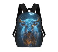sinyumoney Mystical Bull Zaino Scolastico Per Bambini, Borsa Scolastica Stampata in 3D Per Ragazzi, Studenti Delle Scuole Elementari E Medie 17inch