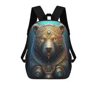 sinyumoney Mystical Cosmic Bear Zaino Scolastico Alla Moda Per Studenti, Adatto A Ragazzi E Ragazze, Ideale Per Viaggi All'aperto E Attività Ricreative. 17inch