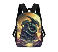 sinyumoney Mystical Emerald Dragon Zaini Per Bambini, Zaini Scolastici Personalizzati 3D Per Ragazzi E Ragazze, Zaini Scolastici Grandi, Zaini Casual Da Giorno 17inch