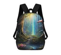 sinyumoney Mystical Enchanted Forest Zaino Scolastico Per Bambini, Borsa Scolastica Stampata in 3D Per Ragazzi, Studenti Delle Scuole Elementari E Medie 17inch