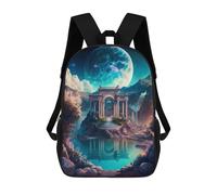sinyumoney Mystical Moonlit Temple Zaino, Borsa Scolastica Stampata in 3D, Borsa Per Il Pranzo Scolastico, Zaino Da Viaggio, Zaino Per Amici, Zaino Scolastico Per Ragazze E Ragazzi 17inch