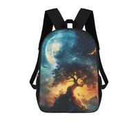 sinyumoney Mystical Tree Under Moon Zaini Per Bambini Zaino Scolastico Borsa Scolastica Stampata in 3D Borsa Scolastica Per Ragazzi Studenti Delle Scuole Elementari E Medie 17inch