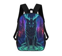 sinyumoney Mystical Wolf Antlers Forest Zaini Per Bambini, Zaino Scolastico Alla Moda, Borsa Scolastica Stampata in 3D Per Ragazzi, Studenti Delle Scuole Elementari E Medie 17inch