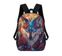 sinyumoney Mystical Wolf with Feather Zaini Per Bambini, Zaini Scolastici Personalizzati 3D Per Ragazzi E Ragazze, Zaini Scolastici Grandi, Zaini Casual Da Giorno 17inch