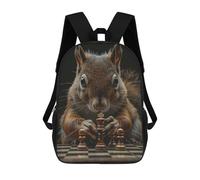 sinyumoney Mysticism Turtle Zaini scolastici per bambini, borsa scolastica stampata 3D per ragazzi, studenti delle scuole elementari e college, Squirrel Chess, 17"