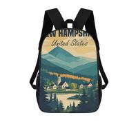 sinyumoney Mysticism Turtle Zaini scolastici per bambini, borsa scolastica stampata 3D per ragazzi, studenti delle scuole elementari e college, New Hampshire Landscape, 17"