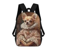 sinyumoney Neobaroque Nutcracker Maltese Dog Zaini Scuola Per Bambini, Borsa Scuola Stampa 3D Per Ragazzi Studenti Della Scuola Elementari E Del College, Pink Elegance Chihuahua Royal Dog Wall Art C