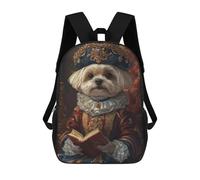 sinyumoney Neobaroque Nutcracker Maltese Dog Zaini Scuola Per Bambini, Borsa Scuola Stampa 3D Per Ragazzi Studenti Della Scuola Elementari E Del College, Rinascimento ispirato Maltese Dog Print I, 17"