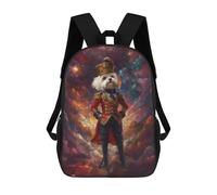 sinyumoney Neobaroque Nutcracker Maltese Dog Zaini Scuola Per Bambini, Borsa Scuola Stampa 3D Per Ragazzi Studenti Della Scuola Elementari E Del College, Space Dog In Uniform Cosmic Nutcracker Malta
