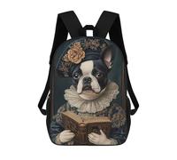 sinyumoney Neobaroque Nutcracker Maltese Dog Zaini Scuola Per Bambini, Borsa Scuola Stampa 3D Per Ragazzi Studenti Della Scuola Elementari E Del College, Boston Terrier Renaissance Scholar Classic C