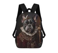 sinyumoney Neobaroque Nutcracker Maltese Dog Zaini Scuola Per Bambini, Borsa Scuola Stampa 3D Per Ragazzi Studenti Della Scuola Elementari E Del College, Bulldog francese Renaissance King Regal Pet Po