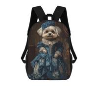 sinyumoney Neobaroque Nutcracker Maltese Dog Zaini Scuola Per Bambini, Borsa Scuola Stampa 3D Per Ragazzi Studenti Della Scuola Elementari E Del College, Elegant Maltese Dog In Blue Victorian Gown R