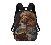 sinyumoney Neobaroque Nutcracker Maltese Dog Zaini Scuola Per Bambini, Borsa Scuola Stampa 3D Per Ragazzi Studenti Della Scuola Elementari E Del College, Dachshund Noble Scholar Renaissance Dog Port