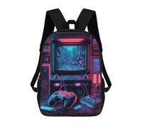 sinyumoney Neon Arcade Adventure Zaino Per Bambini Zaino Divertente E Alla Moda Borsa Per Libri Per Ragazzi E Adolescenti Borse Scolastiche Stampate in 3D Per Ragazzi 17inch