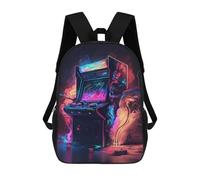 sinyumoney Neon Arcade Machine Fantasy Zaino, Zaino Per Bambini, Borsa Scolastica Per Studenti, Zaino Per Libri, Borsa Scolastica Stampata in 3D Per Ragazzi E Ragazze 17inch