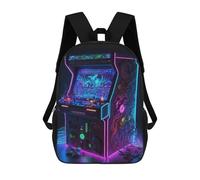 sinyumoney Neon Arcade Machine Zaino, Borsa Scolastica Stampata in 3D, Borsa Per Il Pranzo Scolastico, Zaino Da Viaggio, Zaino Per Amici, Zaino Scolastico Per Ragazze E Ragazzi 17inch
