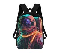 sinyumoney Neon Astronaut in Space-5 Zaini Scolastici Per Bambini Stampati in 3D, Zaini Casual Per La Scuola, Zaini Da Viaggio Ad Alta Capacità Per Bambini 17inch