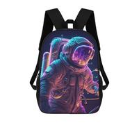 sinyumoney Neon Astronaut Portrait Zaino Per Bambini, Zaino Scolastico Per Bambini, Zaini Scolastici Stampati in 3D Per Ragazzi E Studenti Adolescenti 17inch