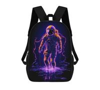 sinyumoney Neon Astronaut Zaini Stampati in 3D, Borsa Scolastica Casual Per Bambini, Borsa Scolastica Alla Moda Per Ragazzi, Studenti Delle Scuole Medie 17inch