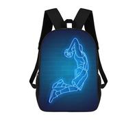 sinyumoney Neon Basketball Jump Zaino Scolastico Per Bambini, Borsa Scolastica Stampata in 3D Per Ragazzi, Studenti Delle Scuole Elementari E Medie 17inch