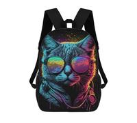 sinyumoney Neon Cat Zaino Scolastico, Zaino Per Libri, Zaini Per Bambini Stampati in 3D, Zaini Per Bambini, Zaini Scolastici Per Bambini, Zaini Da Viaggio 17inch