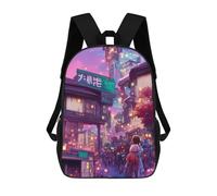 sinyumoney Neon Cityscape Urban Dreamscape Zaino Scolastico Alla Moda Per Studenti, Adatto A Ragazzi E Ragazze, Ideale Per Viaggi All'aperto E Attività Ricreative. 17inch