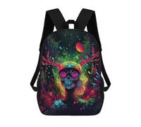 sinyumoney Neon Forest Skull Zaini Per Bambini, Zaini Scolastici Personalizzati 3D Per Ragazzi E Ragazze, Zaini Scolastici Grandi, Zaini Casual Da Giorno 17inch