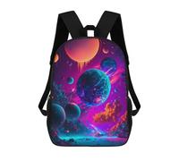 sinyumoney Neon Galaxy Dreamscape Zaino Scolastico Per Bambini Stampato in 3D Per Bambini, Zaini Da Viaggio, Borse Per Libri Per Ragazzi, Studenti Delle Scuole Elementari 17inch