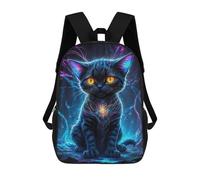 sinyumoney Neon Galaxy Kitten Zaini Stampati in 3D, Borsa Scolastica Casual Per Bambini, Borsa Scolastica Alla Moda Per Ragazzi, Studenti Delle Scuole Medie 17inch