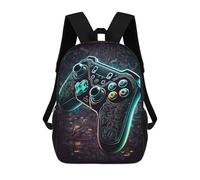 sinyumoney Neon Gaming Controller Artwork-3 Zaino, Zaino Per Bambini, Borsa Scolastica Per Studenti, Zaino Per Libri, Borsa Scolastica Stampata in 3D Per Ragazzi E Ragazze 17inch
