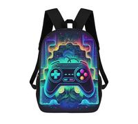 sinyumoney Neon Gaming Controller Artwork-6 Zaino Scolastico Per Bambini Alla Moda Casual Zaini Per Bambini Stampati in 3D Borse Scolastiche Per Ragazzi Zaino Grande 17inch