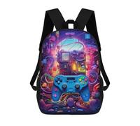 sinyumoney Neon Gaming Controller Artwork Zaini Casual Per Bambini, Borse Scolastiche Per Ragazzi E Ragazze, Zaini Per Libri, Zaini 17inch