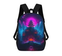 sinyumoney Neon Japanese Temple Landscape Zaino Per Bambini Zaino Scolastico Borsa Scolastica Borsa Scolastica Alla Moda Stampata in 3D Per Ragazzi Studenti Delle Scuole Elementari E Medie 17inch