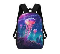 sinyumoney Neon Jellyfish Glowing Zaini, Zaino Per Bambini, Borsa Scolastica Per Studenti, Zaini Da Viaggio Stampati in 3D, Zaino Accessorio Moda, Zaini Impermeabili Per Bambini 17inch