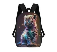 sinyumoney Neon Leopard Cub Zaini Per Bambini Zaino Scolastico Borsa Scolastica Stampata in 3D Borsa Scolastica Per Ragazzi Studenti Delle Scuole Elementari E Medie 17inch