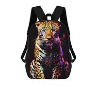 sinyumoney Neon Leopard Portrait -9 Zaino Scolastico Per Bambini, Stampato in 3D, Borsa Scolastica Alla Moda, Borsa Scolastica Casual Per Ragazzi, Studenti Delle Scuole Elementari E Medie 17inch