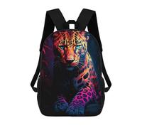 sinyumoney Neon Leopard Portrait Zaino Scolastico Alla Moda Per Studenti, Adatto A Ragazzi E Ragazze, Ideale Per Viaggi All'aperto E Attività Ricreative. 17inch