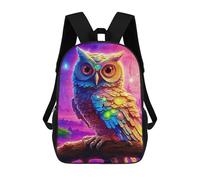 sinyumoney Neon Owl Fantasy Artwork Zaino Scolastico Per Bambini, Zaino Casual Da Viaggio Per Ragazzi E Ragazze, Zaino Da Giorno Di Grande Capacità 17inch