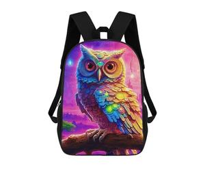 sinyumoney Neon Owl Fantasy Artwork Zaino Scolastico Per Bambini, Zaino Casual Da Viaggio Per Ragazzi E Ragazze, Zaino Da Giorno Di Grande Capacità 17inch