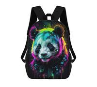 sinyumoney Neon Panda Art Zaino Per Bambini Borsa Scolastica Per Ragazzi Cartone Animato Stampa 3D Borsa Scolastica Per Studenti Zaino Per Laptop Per Ragazzi E Ragazze 17inch