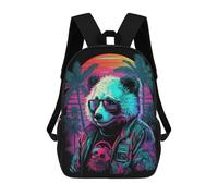 sinyumoney Neon Panda Sunset Palm Trees Zaini Per Bambini, Zaini Scolastici Personalizzati 3D Per Ragazzi E Ragazze, Zaini Scolastici Grandi, Zaini Casual Da Giorno 17inch