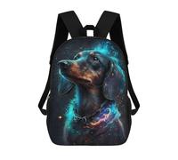 sinyumoney Neon Pug - Zaini per bambini, con stampa 3D, alla moda, per ragazzi, studenti elementari e college, Galactic Canine Majesty -4, 17"