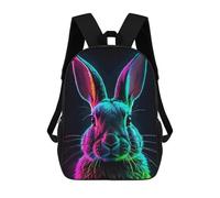 sinyumoney Neon Rabbit Portrait Zaini Stampati in 3D Per Bambini, Zaini Scolastici, Borse Scolastiche, Zaini Alla Moda Per Ragazzi, Studenti Delle Scuole Elementari E Medie 17inch