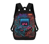 sinyumoney Neon Retro Gaming Console Zaino, Borsa Scolastica Stampata in 3D, Borsa Per Il Pranzo Scolastico, Zaino Da Viaggio, Zaino Per Amici, Zaino Scolastico Per Ragazze E Ragazzi 17inch